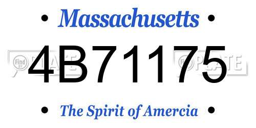 4B71175 Massachusetts License Plate