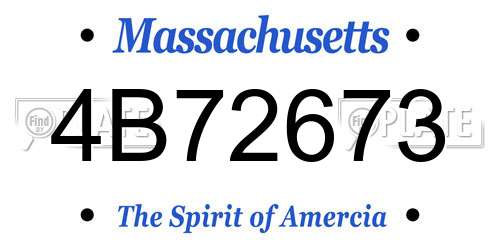 4B72673 Massachusetts License Plate