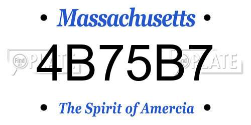 4B75B7 Massachusetts License Plate