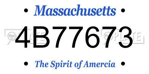 4B77673 Massachusetts License Plate