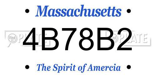 4B78B2 Massachusetts License Plate