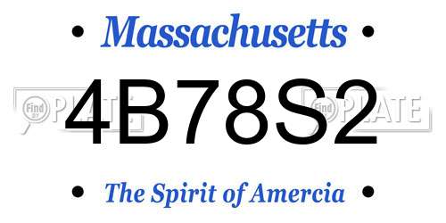 4B78S2 Massachusetts License Plate
