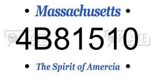4B81510 Massachusetts License Plate