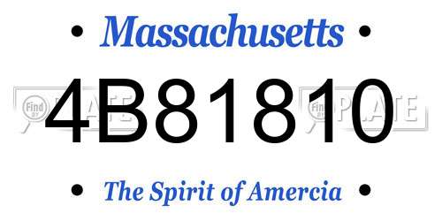 4B81810 Massachusetts License Plate