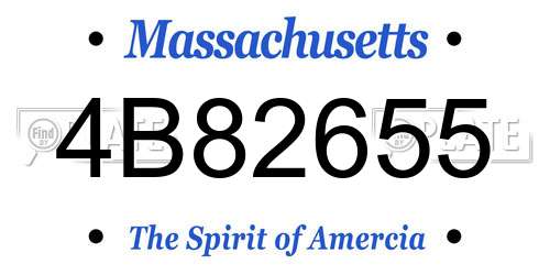 4B82655 Massachusetts License Plate