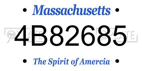 4B82685 Massachusetts License Plate
