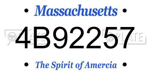 4B92257 Massachusetts License Plate