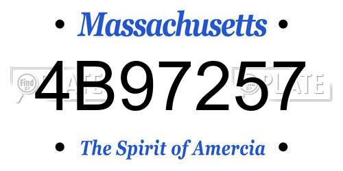 4B97257 Massachusetts License Plate