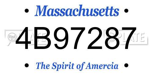 4B97287 Massachusetts License Plate