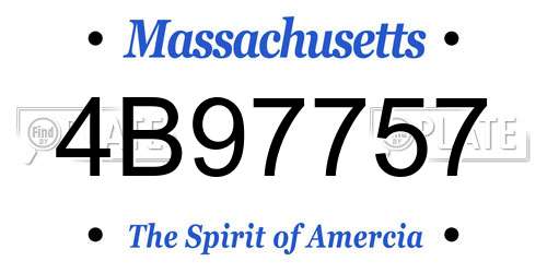 4B97757 Massachusetts License Plate