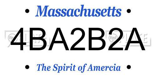 4BA2B2A Massachusetts License Plate