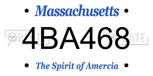 4BA468 Massachusetts License Plate