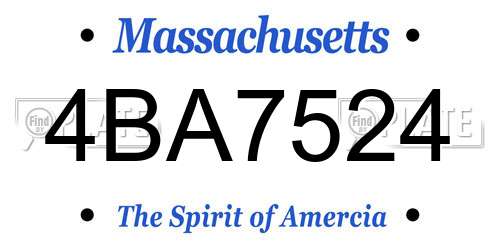 4BA7524 Massachusetts License Plate