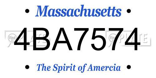 4BA7574 Massachusetts License Plate