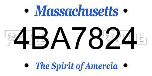 4BA7824 Massachusetts License Plate