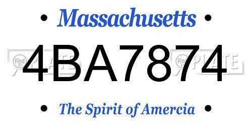 4BA7874 Massachusetts License Plate