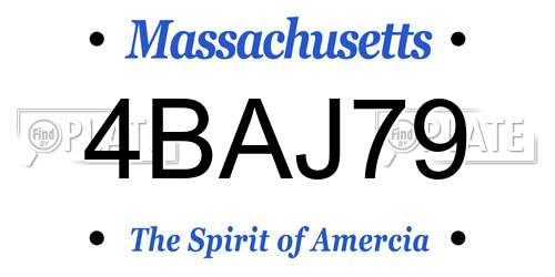 4BAJ79 Massachusetts License Plate