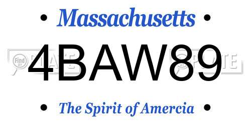 4BAW89 Massachusetts License Plate