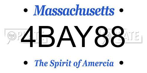 4BAY88 Massachusetts License Plate