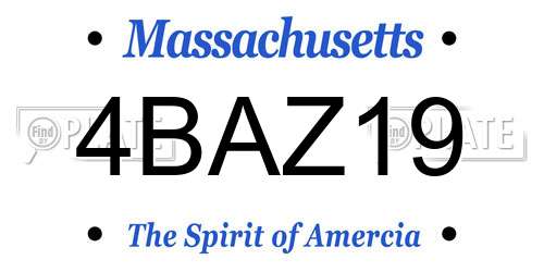 4BAZ19 Massachusetts License Plate