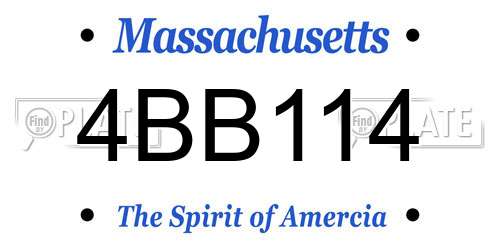4BB114 Massachusetts License Plate