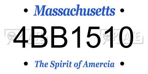 4BB1510 Massachusetts License Plate