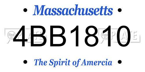 4BB1810 Massachusetts License Plate