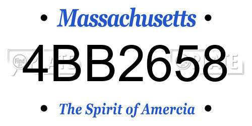 4BB2658 Massachusetts License Plate