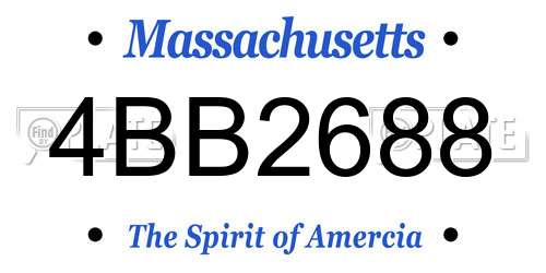 4BB2688 Massachusetts License Plate