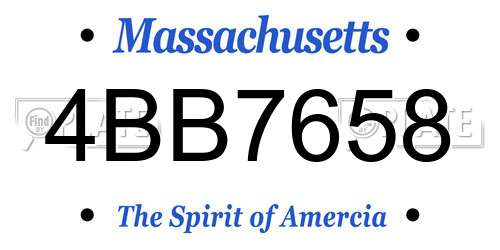 4BB7658 Massachusetts License Plate