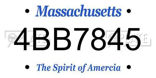 4BB7845 Massachusetts License Plate