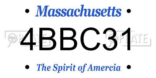 4BBC31 Massachusetts License Plate