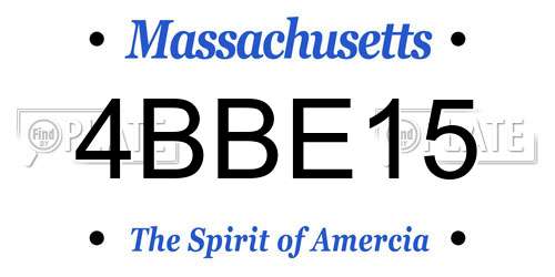 4BBE15 Massachusetts License Plate
