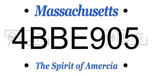 4BBE905 Massachusetts License Plate