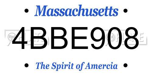 4BBE908 Massachusetts License Plate