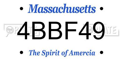 4BBF49 Massachusetts License Plate