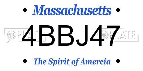 4BBJ47 Massachusetts License Plate
