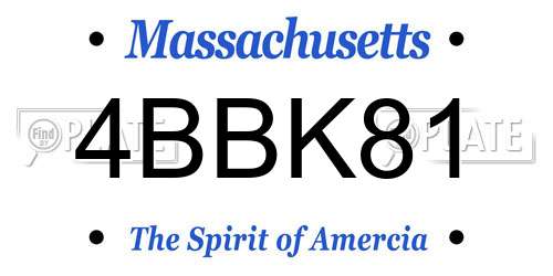 4BBK81 Massachusetts License Plate