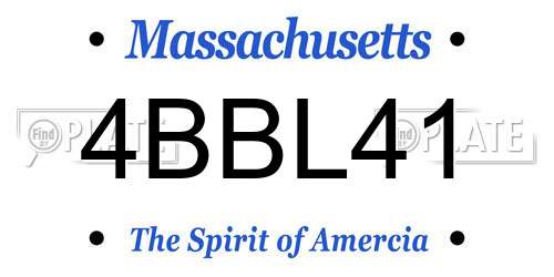 4BBL41 Massachusetts License Plate