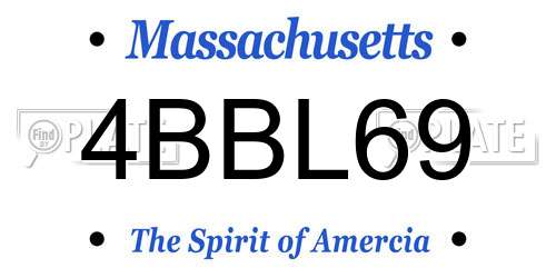 4BBL69 Massachusetts License Plate