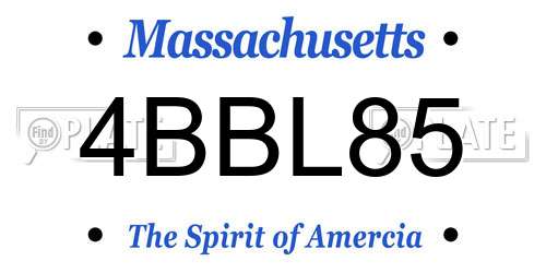 4BBL85 Massachusetts License Plate