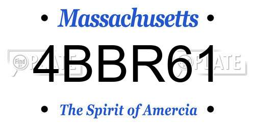 4BBR61 Massachusetts License Plate