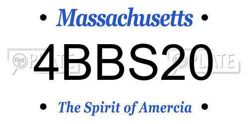 4BBS20 Massachusetts License Plate