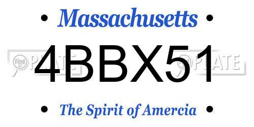4BBX51 Massachusetts License Plate