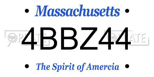 4BBZ44 Massachusetts License Plate