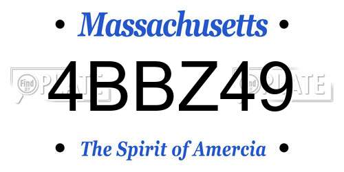 4BBZ49 Massachusetts License Plate