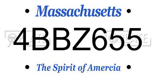 4BBZ655 Massachusetts License Plate