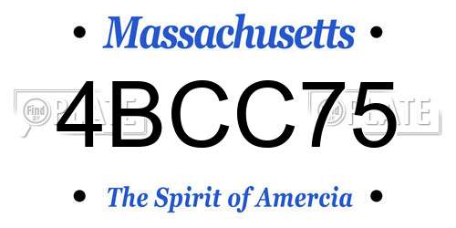 4BCC75 Massachusetts License Plate