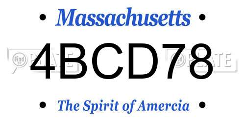 4BCD78 Massachusetts License Plate