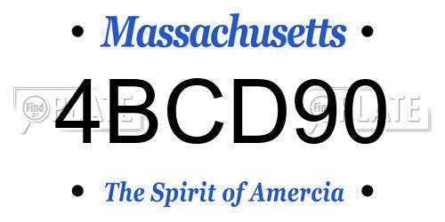 4BCD90 Massachusetts License Plate